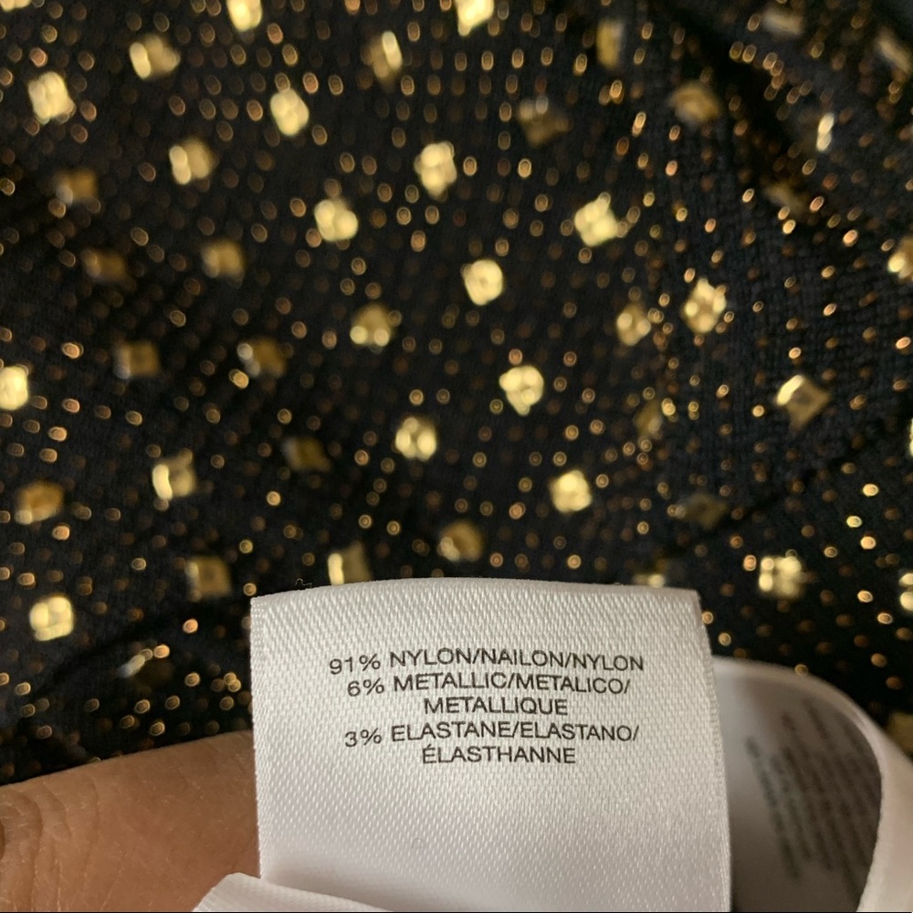 Anne Klein Gold studded Faux Wrap dress - Picture 3 of 6